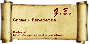 Gromen Benedetta névjegykártya